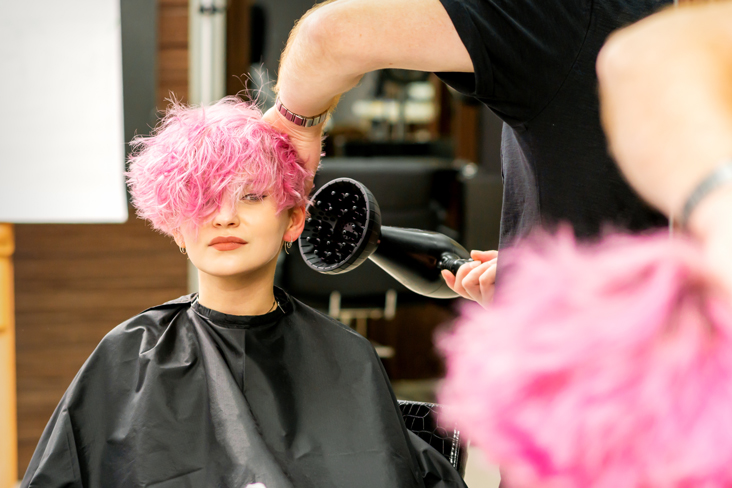 young girl being styled