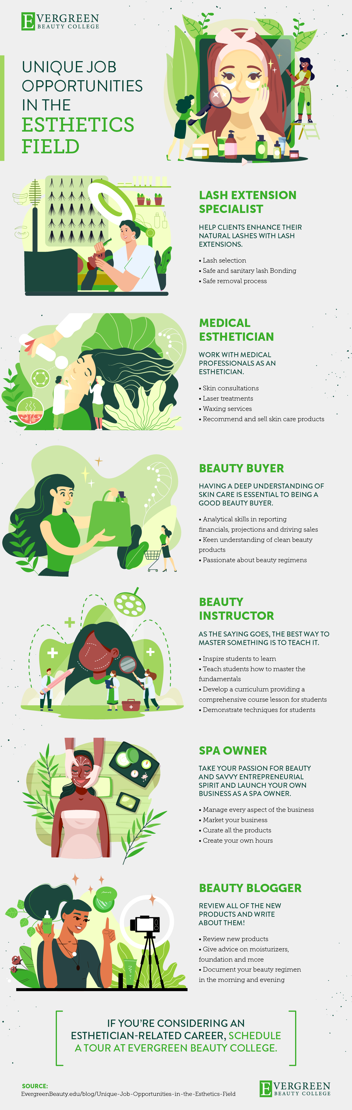 unique job opportunities in the esthetics field